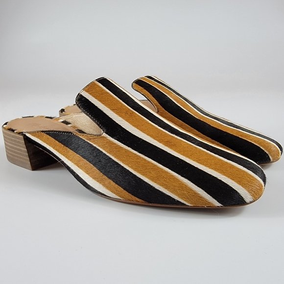 Madewell The Willa Loafer Mule in Striped Calf Hair, Size 9.5 - Picture 1 of 15